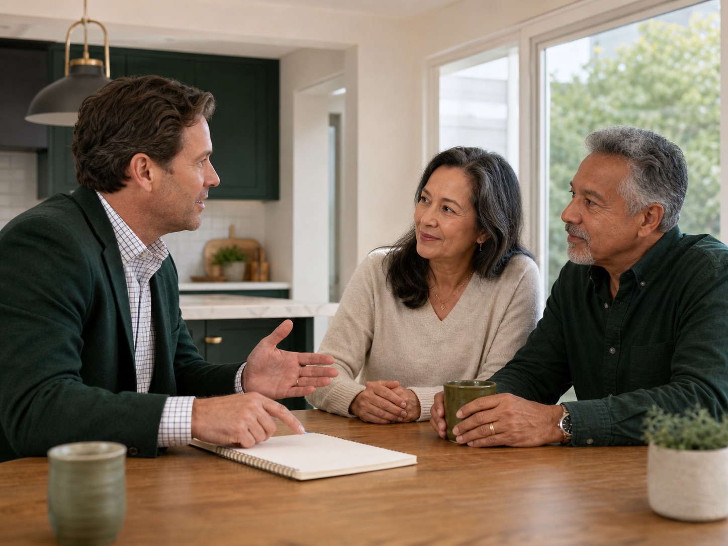 A couple reviewing retirement plans with a professional